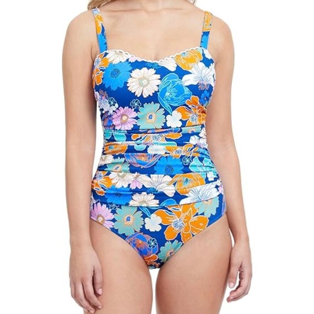 Profile by Gottex Rising Sun One Piece D Cup Floral Blue Size 10D